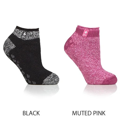 LADIES HEAT HOLDERS PLAIN ANKLE SLIPPER - PISA TOG2.3(498)