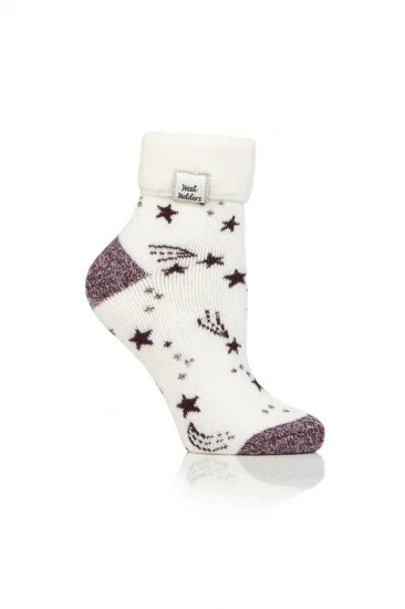 LADIES HEAT HOLDERS SLEEP SOCKS - TURN OVER CUFF LITE TOG1.6(951/952)