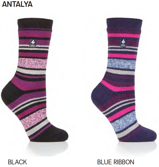 LADIES HEAT HOLDERS LITE MULTI STRIPE & FLORAL - ANTALYA TOG1.6(603)