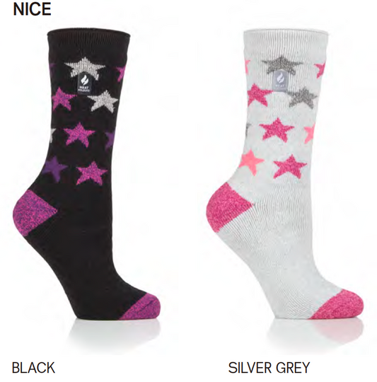 LADIES HEAT HOLDERS LITE HEARTS & STARS - NICE TOG1.6 (607)