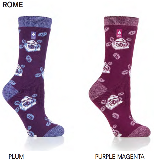 LADIES HEAT HOLDERS LITE MULTI STRIPE & FLORAL - ROME TOG1.6(608)