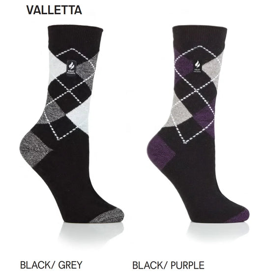 LADIES HEAT HOLDERS ULTRA LITE HEEL & TOE & ARGYLE. - VALLETTA TOG1.0(211)