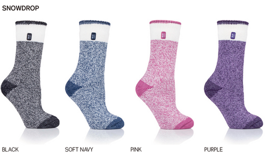 LADIES HEAT HOLDERS BLOCK TWIST SOCKS - SNOWDROP TOG2.3(467)