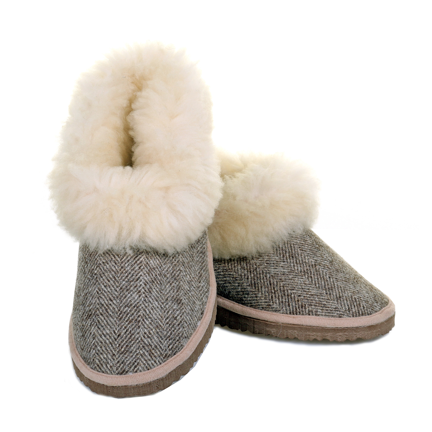 Tweed Sheepskin Slippers
