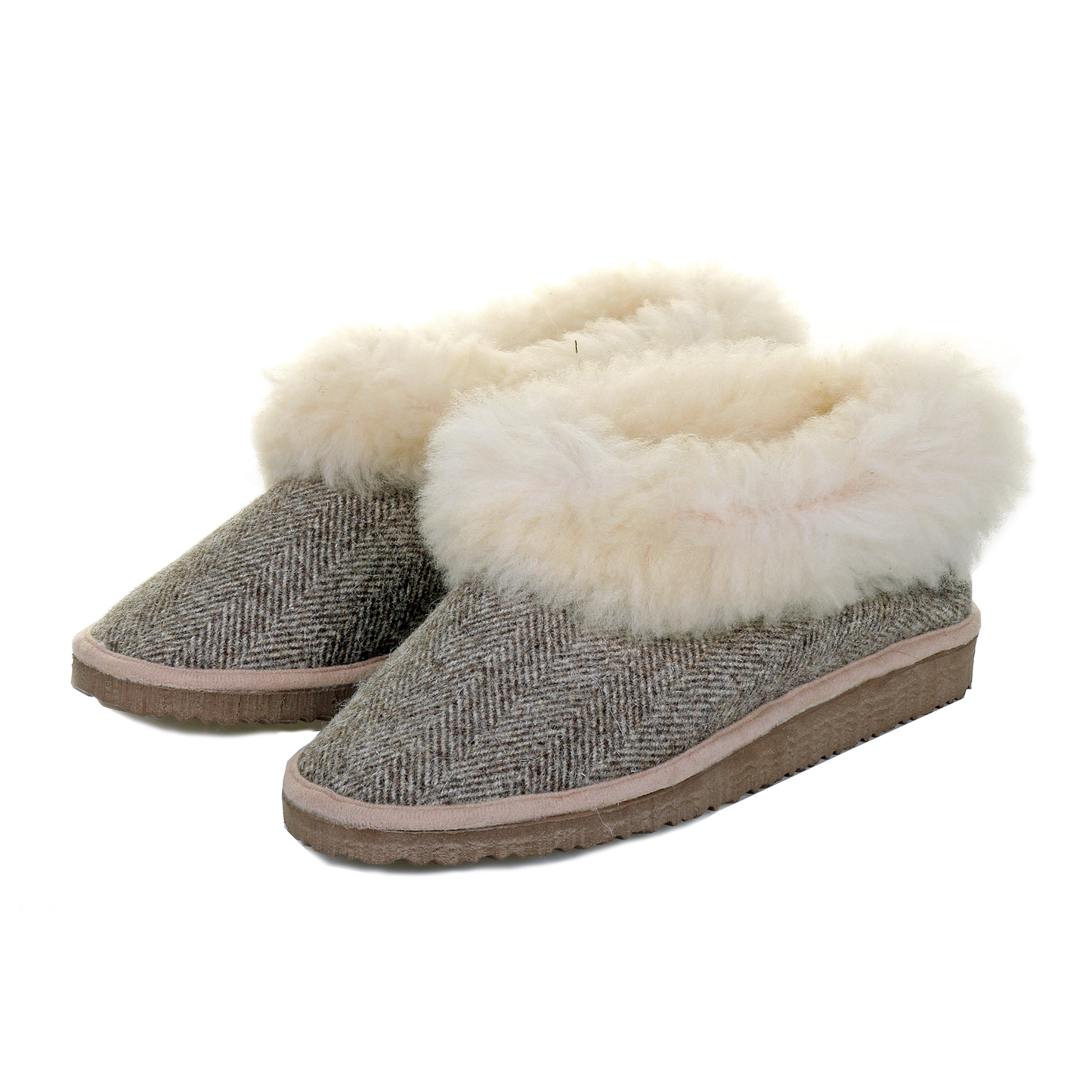 Tweed Sheepskin Slippers