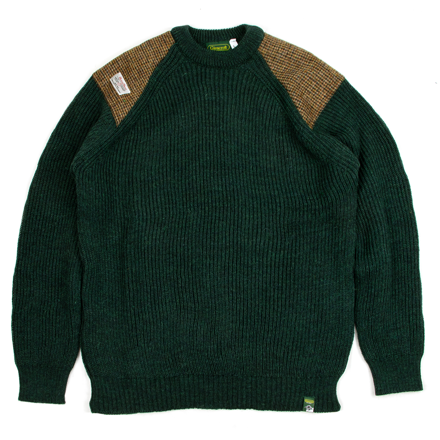 Tweed Patch Crew Collar