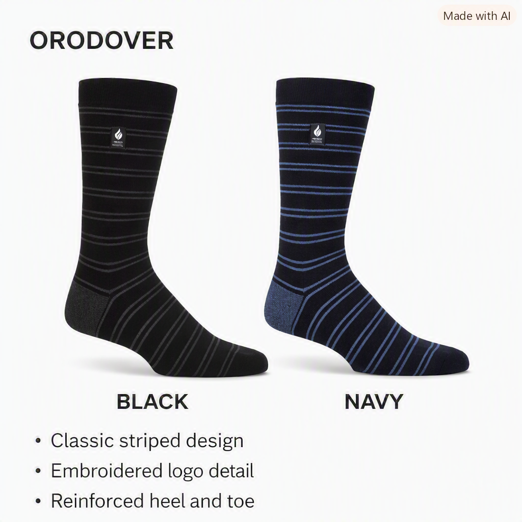 MENS HEAT HOLDERS ULTRA LITE STRIPE SOCKS ORODOVER TOG1.0 (116)