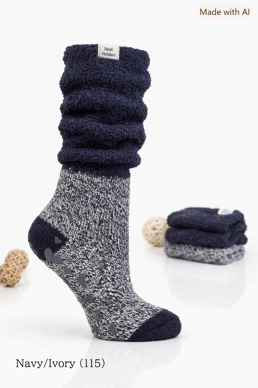 LADIES HEAT HOLDERS LOUNGE SOCKS - FEATHER CUFF　（114/115)