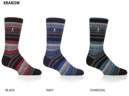 MENS HEAT HOLDERS MULTI STRIPE - KRAKOW TOG1.6 (534)